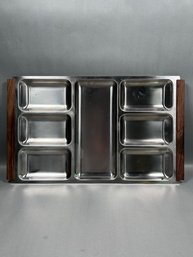 Vintage Kalmar Teakwood Handled Serving Tray: Danish Modern Charcuterie Board