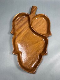 Monkey Pod Wood Leaf-shaped Serving Tray