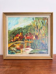 Original Oil On Board Signed By Kurt Volkert 'bavarian Village'
