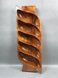 Vintage, Hand-carved Monkeypod Wood Serving Tray