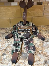 Wooden Deer With Camo Decor