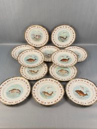 Set Of 12: Victoria Carlsbad 'Austria' Fish Plates