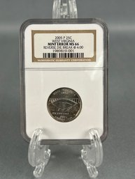 2005 P 25C WEST VIRGINIA MINT ERROR MS 66 REVERSE DIE BREAK