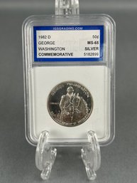 1982 D  .50  MS-65 GEORGE WASHINGTON SILVER COMMEMORATIVE COIN