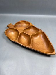 Vintage Monkeypod Leaf Serving Dish