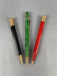 Lot Of 3 Vintage Mechanical Pencils:  Waterman, Sheaffer, Conklin