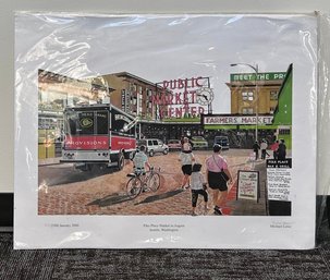 Pike Place Market In August Lithograph LE By Michael Lowe