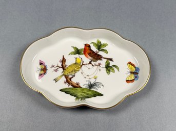 Rothschild Bird By Herend Scalloped Tray #7705