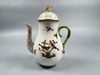 Rothschild Bird By Herend Small Coffee Pot With Bird Finial #1675