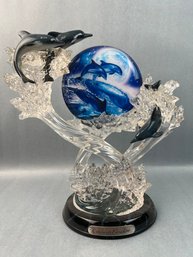 The Bradford Exchange Evenings Paradise Acrylic Dolphin Sculpture
