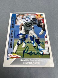 Autographed 1991 Pacific Rufus Porter Seattle Seahawk Football Card.