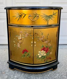Asian Lacquered Painted Gold Side Table