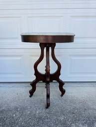 Marble Top Antique Parlor Table - Oval Top