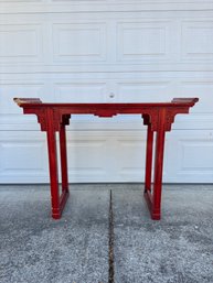 Wellington Hall Red Lacquered Sofa Table