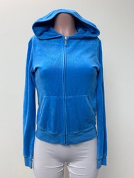 Juicy Couture Bright Blue Terry Zippered Hoodie - Sz L