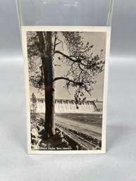 Vintage Black-and-white Postcard Of Grand Coulee Dam, Washington