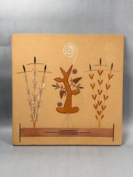 Three Sacred Plants With Squash Navajo Sand Painting - Artist Carlene Duncan