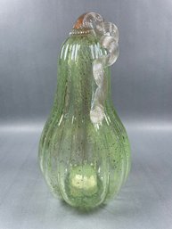 Tall Hand Blown Glass Lighted Squash