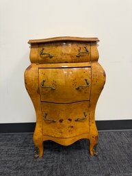 Vintage Italian Burled Wood Bombe Commode