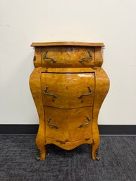 Vintage Italian Burled Wood Bombe Commode