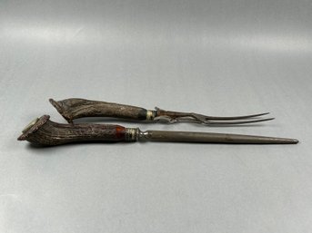JA Henckels Stag Handle Fork And Sharpener