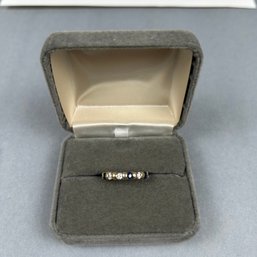 Diamond And Sapphire Guard Ring Made Of 14 Karat Yellow Gold.