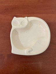 Vintage Pottery Cat Dish - Japan