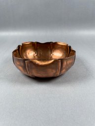 Vintage Small Solid Copper Hammered Bowl