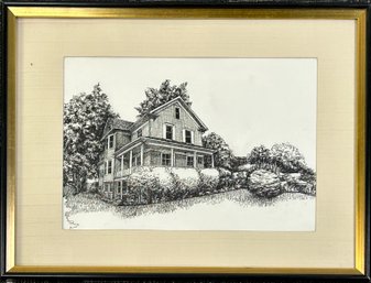 Black And White Etching Print Framed