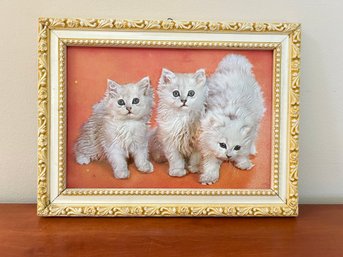 Vintage 3D Puffy Cat Print