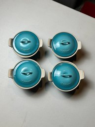 Le Creuset  Caribbean Covered Stoneware Bowl Great For French Onion Soup Set Of 4