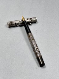 Ideal Waterman Sterling Overlay Fountain Pen