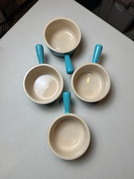 Le Creuset Caribbean Set Of 4 Stoneware Handled Soup Bowls