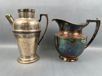Vintage Silverplate Coffee Pot And Pitcher.