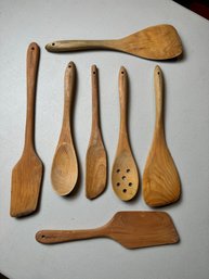 Seven Wooden Cooking Utensils