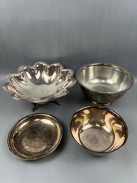 Lot Of Silver Plate Dishes.