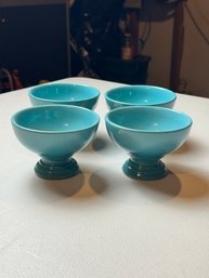 Le Creuset Caribbean Set Of 4 Pedestal Sorbet Ice Cream Bowls