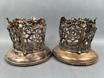 Antique Silver Bottle Holders.