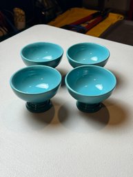 Le Creuset Caribbean Set Of 4 Pedestal Sorbet Ice Cream Bowls