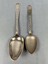 2 Silver Tablespoons Dated.