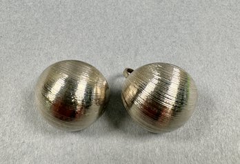 Silver Tone Snap On Earrings