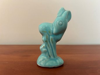 Vintage Turquoise Pottery Deer