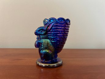 Robert Hanson Carnival Glass Rabbit Toothpick Holder