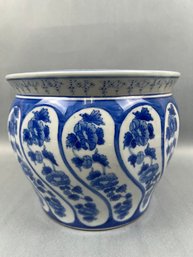 Blue And White Asian Planter.