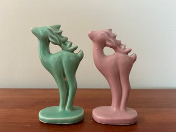 Pair Of Vintage Small Deer Figures
