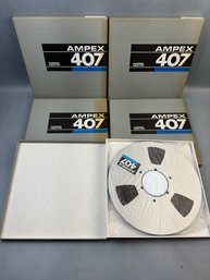 Five Ampex 407 Unused Metal Reels