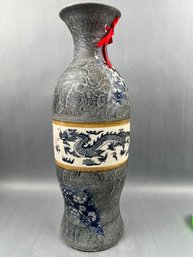 Tall Vintage Chinese Porcelain Dragon Vase.