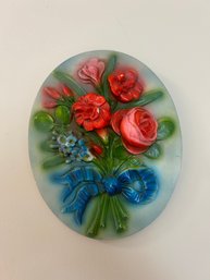 Chalkware Wall Decor Of Flowers