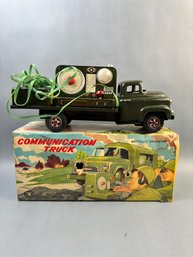 1950's Modern Toys: Battery Operated Tin Communications Truck