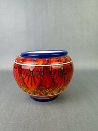 Italian Hand Painted Planter With Terra Cotta Insert -African Violet